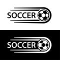 Soccer ball motion line symbol