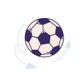 Soccer ball, move arrow vector illustration. Soccerball isolated on white background Royalty Free Stock Photo
