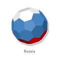 3D soccer ball with Russia team flag.