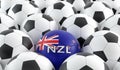 Soccer ball in New Zealand national colors