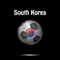 Flag of South Korea in the form of a soccer ball Royalty Free Stock Photo