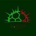 Soccer ball with radius frame logo icon outline stroke set dash line design illustration Royalty Free Stock Photo