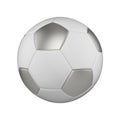 Soccer ball realistic 3d illustration. Isolated football ball on white background. International sports competition, tournament. Royalty Free Stock Photo