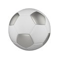 Soccer ball realistic 3d illustration. Isolated football ball on white background. International sports competition, tournament. Royalty Free Stock Photo