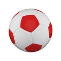 Soccer ball realistic 3d illustration. Isolated football ball on white background. International sports competition, tournament. Royalty Free Stock Photo