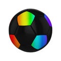 Soccer ball realistic 3d illustration. Isolated football ball on white background. International sports competition, tournament. Royalty Free Stock Photo