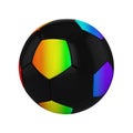 Soccer ball realistic 3d illustration. Isolated football ball on white background. International sports competition, tournament. Royalty Free Stock Photo