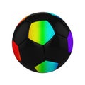 Soccer ball realistic 3d illustration. Isolated football ball on white background. International sports competition, tournament. Royalty Free Stock Photo