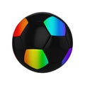 Soccer ball realistic 3d illustration. Isolated football ball on white background. International sports competition, tournament. Royalty Free Stock Photo