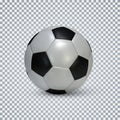 Soccer ball. Realistic football ball with shadow on transparent background. Vector illustration