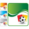 Soccer ball with red and yellow cards