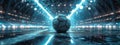 Soccer Ball Resting on Wet Ground Royalty Free Stock Photo