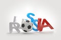 Soccer ball Russia 3d rendering