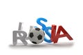 Soccer ball Russia 3d rendering