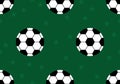 Soccer Ball Seamless Pattern. Soccer balls over green field. Seamless background. Vector illustration Royalty Free Stock Photo