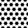 Soccer ball seamless pattern. Repeating black football print isolated on white background. Repeated hexagon texture sport prints Royalty Free Stock Photo