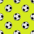 Soccer ball seamless pattern. Sports accessory ornament. Football background. Texture for sports team game with ball Royalty Free Stock Photo