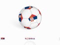 Soccer ball with the Serbia flag, football sport equipment Royalty Free Stock Photo