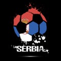 Soccer ball with Serbia national flag colors