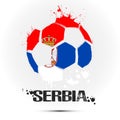 Soccer ball with Serbia national flag colors
