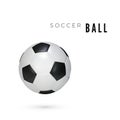 Soccer ball with shadow. Leather ball isolated on white bavkground. Vector illustration