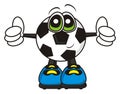 soccer ball showing gesture cool