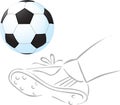 Soccer Ball Sketch Kick the Ball with Football Boot - Vector Sketch Illustration Royalty Free Stock Photo