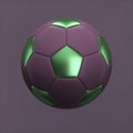 Soccer Ball. Sport Ball 3D Rendering. Colored Dark Purple Background.