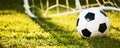 Soccer ball in sunlight Royalty Free Stock Photo