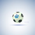 Soccer ball with target point. goal concept -