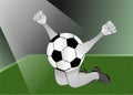 Soccer ball under spotlight Royalty Free Stock Photo