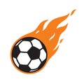 Soccer ball vector logo icon football fire symbol cartoon illustration graphic Royalty Free Stock Photo