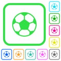 Soccer ball vivid colored flat icons icons