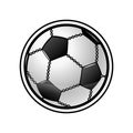 Soccer ball volume, black and white graphics. chain imitation. Sports theme icon. Vector illustration