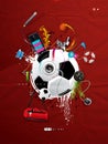 Soccer ball on the wall, graffiti Royalty Free Stock Photo