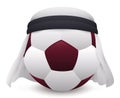 Soccer ball wearing a traditional keffiyeh, Vector illustration