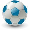 Soccer ball white blue 3D icon Royalty Free Stock Photo