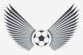 Soccer Ball with Wings. Winged Football Vector Emblem. Simple Silhouette That Can Be Integrated Into Any of Your Design Projects