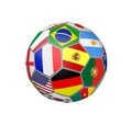 Soccer Ball with World Cup Teams Flags Royalty Free Stock Photo