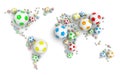 Soccer Ball World Map Royalty Free Stock Photo