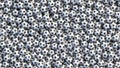 Soccer balls background. Many classic black and white football balls lying in a pile Royalty Free Stock Photo