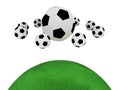 Soccer balls isolated on white background
