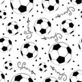 Soccer balls Seamless Pattern. Sport, Prints, Textile. Royalty Free Stock Photo