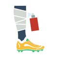 Soccer Bandaged Leg With Aerosol Anesthetic Icon