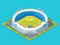 Soccer or Baseball Park or Stadium Concept 3d Isometric View. Vector