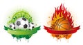 soccer and basketball design elements Royalty Free Stock Photo