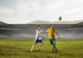 Soccer best moments. Mixed media Royalty Free Stock Photo