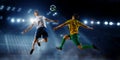 Soccer best moments. Mixed media Royalty Free Stock Photo