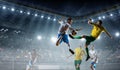 Soccer best moments. Mixed media Royalty Free Stock Photo