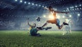 Soccer best moments. Mixed media Royalty Free Stock Photo